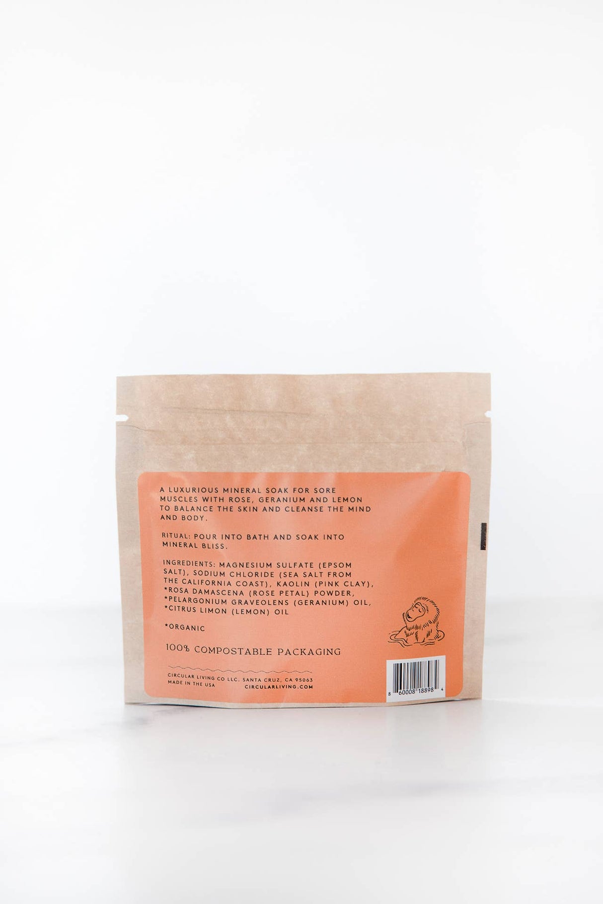 Mineral Bath Soak Sachet, Rose Petal & Geranium